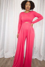 Load image into Gallery viewer, Criss Cross Top and Pant Set (Fuchsia)