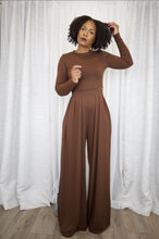 Load image into Gallery viewer, Wide Leg Pleated Pant Set (Chocolate)