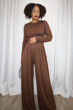 Load image into Gallery viewer, Wide Leg Pleated Pant Set (Chocolate)