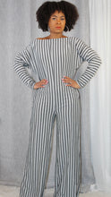 Load image into Gallery viewer, Stripe Printed Off-shoulder Jumpsuit with Pockets