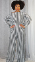 Load image into Gallery viewer, Stripe Printed Off-shoulder Jumpsuit with Pockets