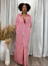 Load image into Gallery viewer, Striped Duster (Red)