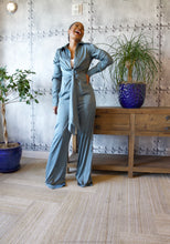 Load image into Gallery viewer, Front-tie Satin Jumpsuit (Teal)
