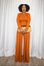 Load image into Gallery viewer, Wide Leg Pleated Pant Set (Bright Rust)
