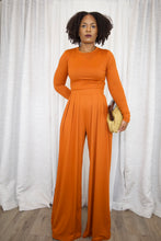 Load image into Gallery viewer, Wide Leg Pleated Pant Set (Bright Rust)
