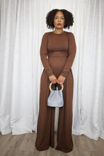 Load image into Gallery viewer, Wide Leg Pleated Pant Set (Chocolate)
