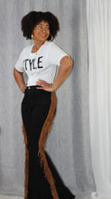 Load image into Gallery viewer, Bell Bottom Fringe Jeans
