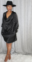 Load image into Gallery viewer, Drape Neckline Satin Dress
