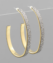 Load image into Gallery viewer, Glitter Oval Hoops
