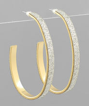 Load image into Gallery viewer, Glitter Oval Hoops
