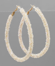 Load image into Gallery viewer, Crystal Cluster Teardrop Hoops
