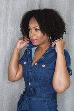 Load image into Gallery viewer, Short Sleeve Denim Jumpsuit
