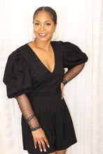 Load image into Gallery viewer, Puff Sleeve Pleated Romper
