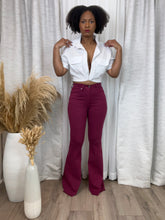 Load image into Gallery viewer, Bell Bottom Jeans (Plum)
