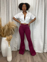 Load image into Gallery viewer, Bell Bottom Jeans (Plum)
