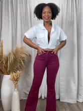 Load image into Gallery viewer, Bell Bottom Jeans (Plum)

