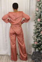 Load image into Gallery viewer, Satin Puff Sleeve Jumpsuit
