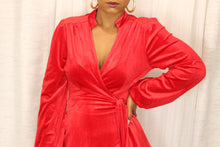 Load image into Gallery viewer, Red Velvet Mini Dress
